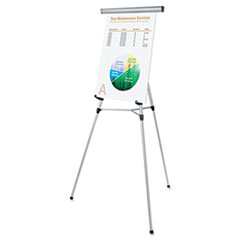 3-Leg Telescoping Easel with
Pad Retainer, Adjusts 34&quot; to
64&quot;, Aluminum, Silver
