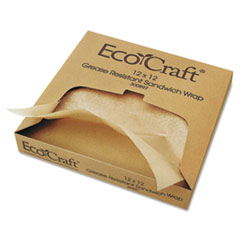 EcoCraft Grease-Resistant
Paper Wrap/Liner, 12 x 12,
1000/Box, 5 Boxes/Carton