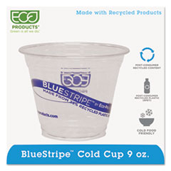 BlueStripe 25% Recycled Content Cold Cups, 9 oz.,