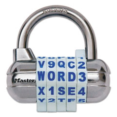 Password Plus Combination
Lock, Hardened Steel Shackle,
2 1/2&quot; Wide, Silver