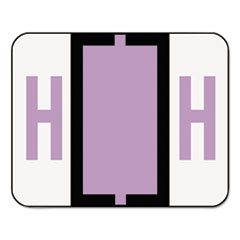 A-Z Color-Coded Bar-Style End
Tab Labels, Letter H,
Lavender, 500/Roll
