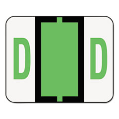 A-Z Color-Coded Bar-Style End
Tab Labels, Letter D, Light
Green, 500/Roll