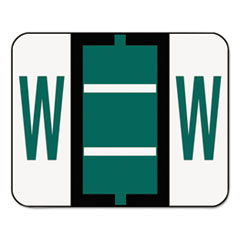 A-Z Color-Coded Bar-Style End
Tab Labels, Letter W, Dark
Green, 500/Roll