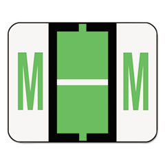 A-Z Color-Coded Bar-Style End
Tab Labels, Letter M, Light
Green, 500/Roll
