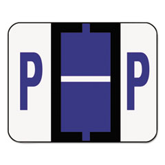 A-Z Color-Coded Bar-Style End Tab Labels, Letter P, Violet,