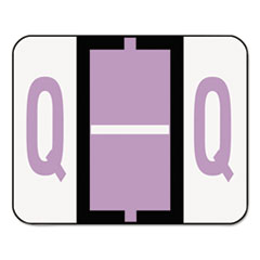 A-Z Color-Coded Bar-Style End
Tab Labels, Letter Q,
Lavender, 500/Roll