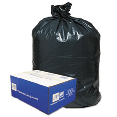 2-Ply Low-Density Can Liners,
56gal, .9 Mil, 43 x 47,
Black, 100/Carton