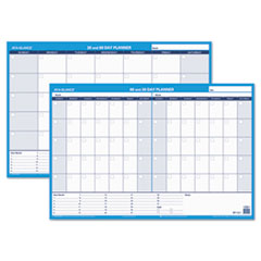 30/60-Day Undated Horizontal
Erasable Wall Planner, 36 x
24, White/Blue,