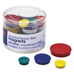 Assorted Heavy-Duty Magnets,
Circles, Assorted Sizes &amp;
Colors, 30/Tub