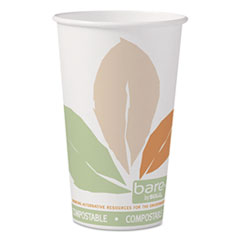 Bare by Solo Eco-Forward PLA
Paper Hot Cups, Leaf Design,
16 oz, 1000/Carton