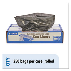 100% Recycled Plastic Trash Bags, 7-10gal, 1mil, 24 x 24,