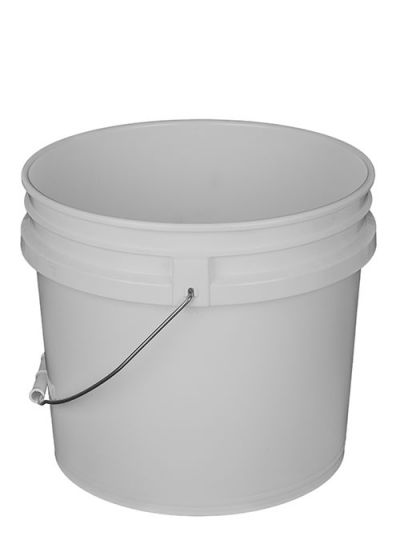 3.5 gal HDPE Open Head Pail,
90 mil Round, White ,Nestable
With METAL HANDLE 144/Pallet,
(Each)