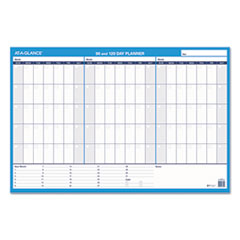 90/120-Day Undated Horizontal
Erasable Wall Planner, 36 x
24, White/Blue,
