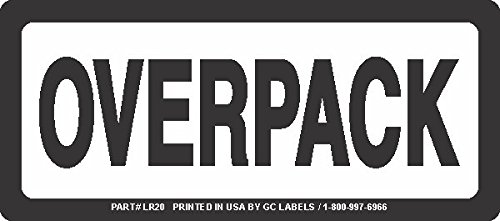 Label, 2.5&quot; x 6&quot;,
White/Black, &quot;OVERPACK&quot;,
(500/Roll) (Roll)