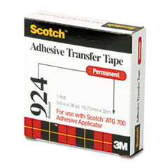 Adhesive Transfer Tape, 1/2&quot;
Wide x 36yds
