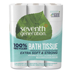100% Recycled Bathroom
Tissue, Two-Ply, White, 240
Sheets/Roll, 24/PK, 2 PK/CT