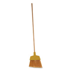 Angler Broom, Plastic
Bristles, 53&quot; Wood Handle,
Yellow, 12/Carton