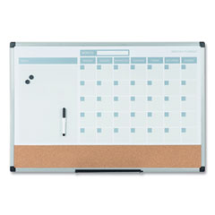 3-in-1 Calendar Planner Dry
Erase Board, 24 x 18,
Aluminum Frame