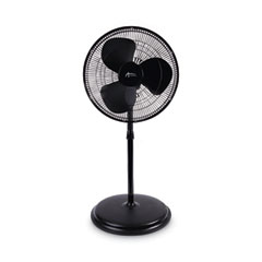 16&quot; 3-Speed Oscillating
Pedestal Stand Fan, Metal,
Plastic, Black