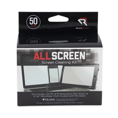 AllScreen Screen Cleaning
Kit, 50 Wipes, 1 Microfiber
Cloth