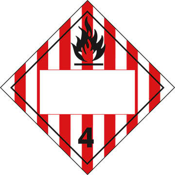 Placard Flammable Solid 4.1,
UN2213, Viny Adhesive, (Each)