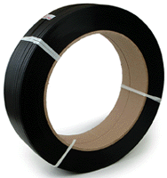 Polypropylene Strapping, 1/2&quot;
x .031 x 7200&#39;, 600# Break
Strength, Black, Embossed, 16&quot;
x 6&quot; Core, (Coil)