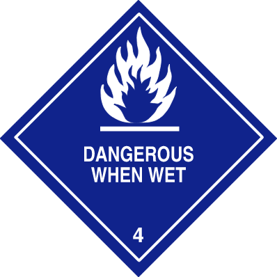 Placard Dangerous When Wet
4.3, UN1426, (Each)