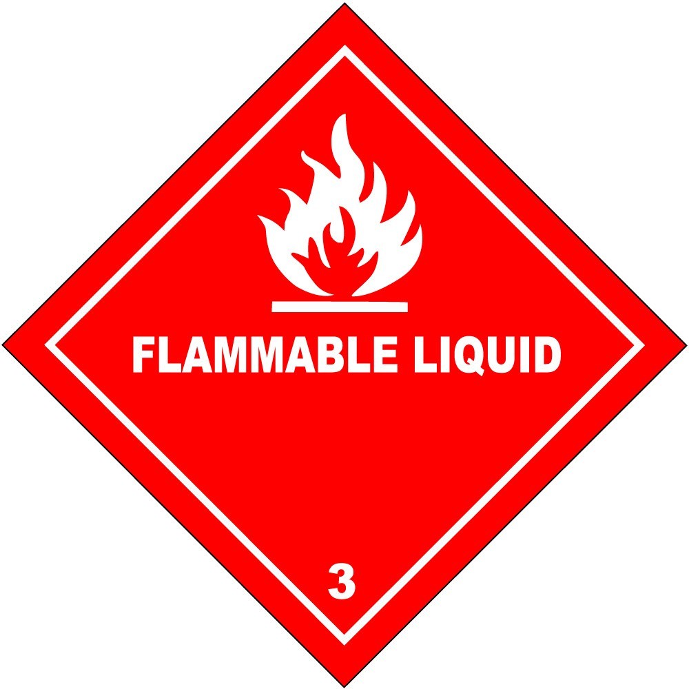 Placard Flammable #3, UN2924,
Vinyl Adhesive (each)