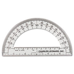 Open Center Protractor, Plastic, 6&quot; Ruler Edge,