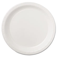 Coated Paper Dinnerware, Plate, 9&quot;, White, 50/Pack, 10