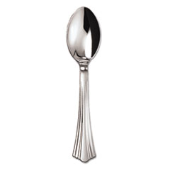 Heavyweight Plastic Spoons, Silver, 6 1/4&quot;, Reflections