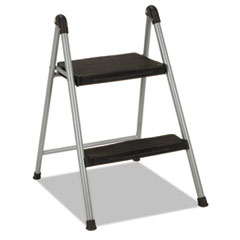 Folding Step Stool, 2-Step, 200lb, 16 9/10&quot; Working