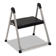 Folding Step Stool, 1-Step, 200lb, 9 9/10&quot; Working