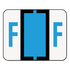 A-Z Color-Coded Bar-Style End Tab Labels, Letter F, Blue,