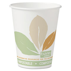 Bare by Solo Eco-Forward PLA Paper Hot Cups, 8 oz, Leaf