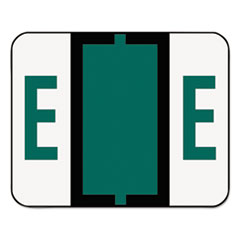 A-Z Color-Coded Bar-Style End Tab Labels, Letter E, Dark