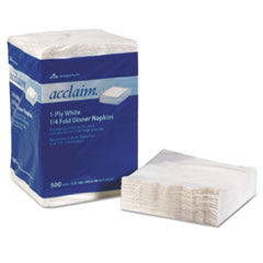 Acclaim 1/4 Fold Paper Dinner Napkins, White, 1-Ply,