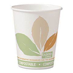 Bare by Solo Eco-Forward PLA Paper Hot Cups, 10oz, Leaf