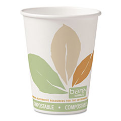Bare  by Solo Eco-Forward PLA Paper Hot Cups, 12oz,Leaf