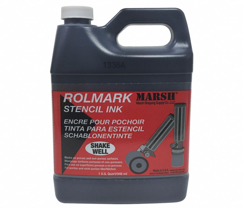 Marsh Rolmark Stencil Ink, Quart, 12/Case, (Quart)