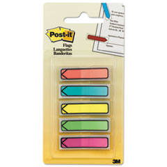 Arrow 1/2&quot; Page Flags, Five Assorted Bright Colors,