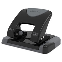 20-Sheet SmartTouch Two-Hole Punch, 9/32&quot; Holes, Black/Gra