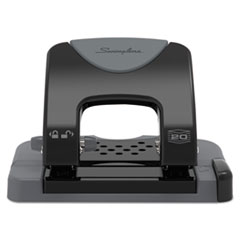 20-Sheet SmartTouch Two-Hole Punch, 9/32&quot; Holes, Black/Gra