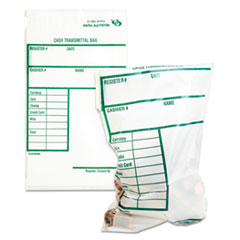 Cash Transmittal Bags w/Printed Info Block, 6 x 9,
