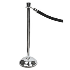 Crowd Control Posts, Chrome, 41&quot; High, Silver, 2/Box