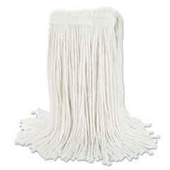 Banded Rayon Cut-End Mop Heads, White, 24 oz, 1 1/4&quot;