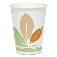 Bare  by Solo Eco-Forward PLA Paper Hot Cups, 12oz,Leaf