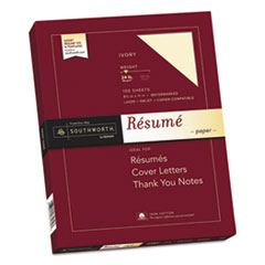 100% Cotton Resume Paper, Ivory, 24lb, 8 1/2 x 11,