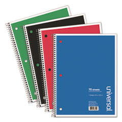 1 Subject Wirebound Notebook, 10.5 x 8, College Rule, 70