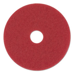 Buffing Floor Pads, 12&quot; Diameter, Red, 5/Carton
